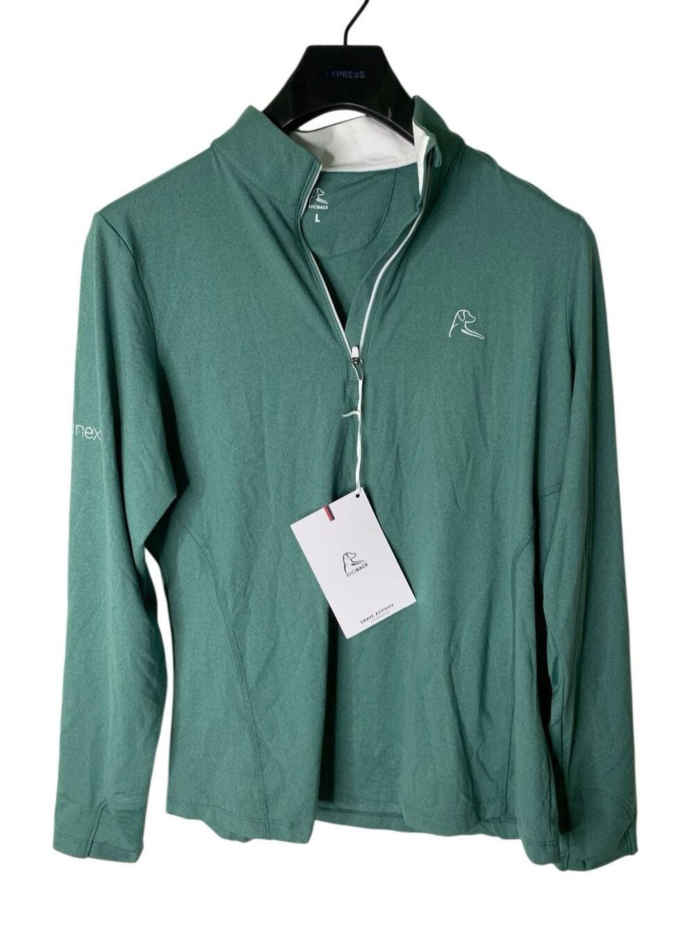 Rhoback Women's Performance Q zip green size large NEW WITH TAGS